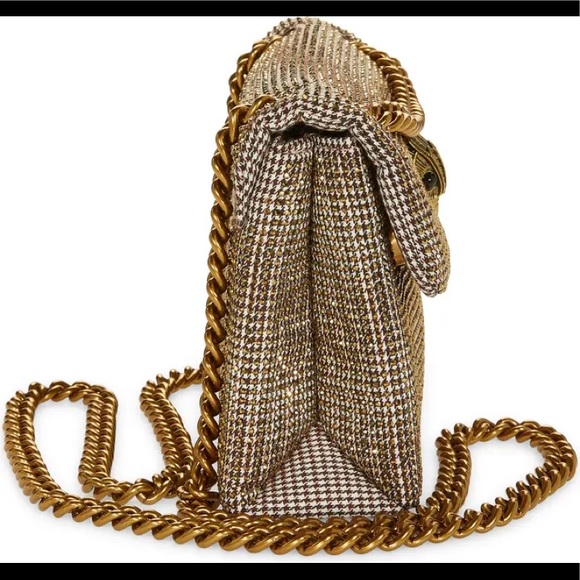 Kurt Geiger London Mini Kensington Tweed Dark Beige Crossbody Bag - Picture 8 of 8